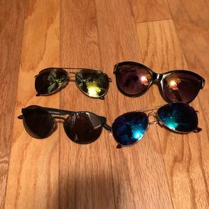 Urban Outfitters Mirrored Aviators Sunglasses Set
